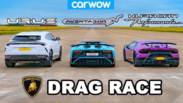 Lamborghini Aventador vs. Urus vs. Huracan: DRAG RACE